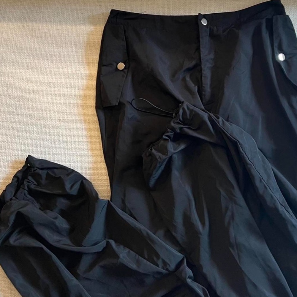 revolve black parachute pants